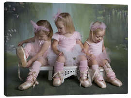 Stampa su tela  Three Ballerina Girls - Eva Freyss