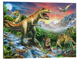 Magnettafel Landschaft mit Dinosauriern