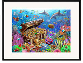 Gerahmter Kunstdruck Schatz Unterwasser