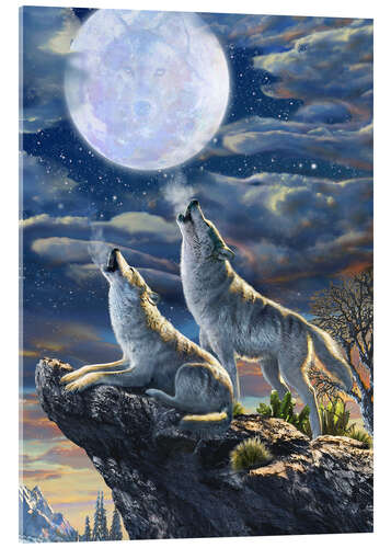 Quadro em acrílico Midnight Wolves