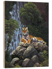 Holzbild Tiger Wasserfall