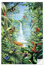 Sticker mural Forêt tropicale et ses habitants