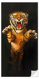 Selvklebende plakat Leaping Tiger