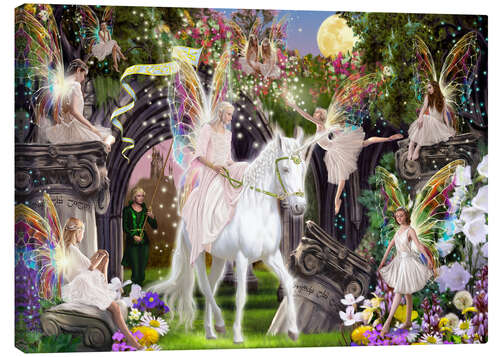 Canvas print Fairy Queen with unicorn