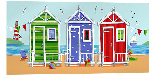 Acrylic print Colorful beach huts