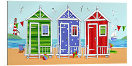 Quadro em plexi-alumínio Colorful beach huts