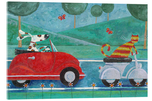 Acrylglasbild Auf der Straße mit Duke & Sweetpea