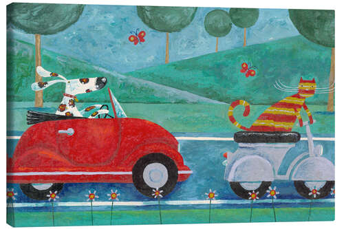 Canvas print On The Road With Duke & Sweetpea