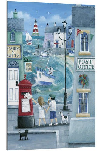 Aluminium print Harbour post