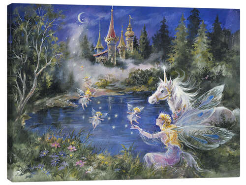 Canvas print Fairies visit the Unicorn