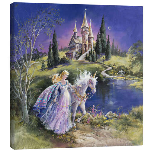 Canvas print Elf and Unicorn