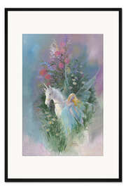 Gerahmter Kunstdruck Das Einhorn der Bergwiesenfee