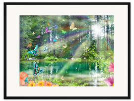 Gerahmter Kunstdruck Mystischer Schmetterlingsssee