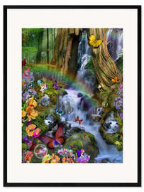 Ingelijste kunstdruk Woodland Forest Fairyland