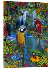 Acrylglasbild Tropisches Paradies der Papagaien - Alixandra Mullins