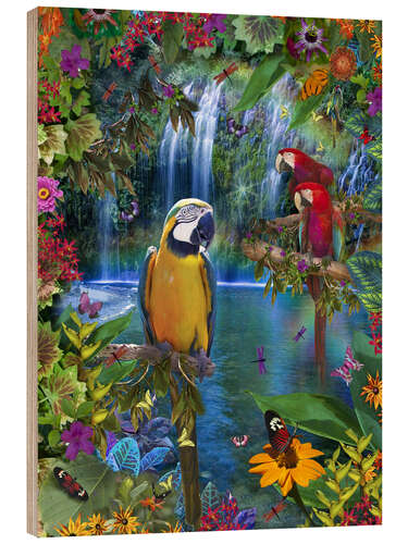 Quadro de madeira Bird Tropical Land