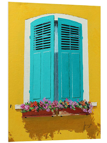 PVC print Blue Shutters & Flowerbox