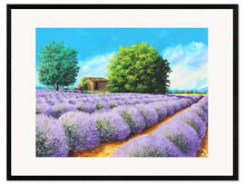 Impression artistique encadrée Lavender Lines