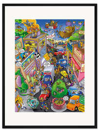 Gerahmter Kunstdruck Verrückte Straße zum Meer