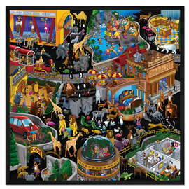 Gerahmter Kunstdruck Der umgedrehte Zoo