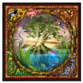 Gerahmter Kunstdruck Baum des Lebens