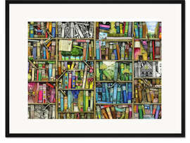 Gerahmter Kunstdruck Bücherregal