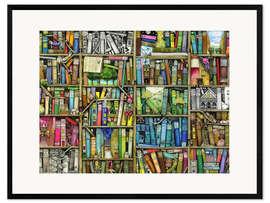 Impression artistique encadrée Étagères pleines de livres