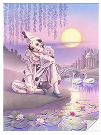 Sticker mural Pierrot and swans - Andrew Farley