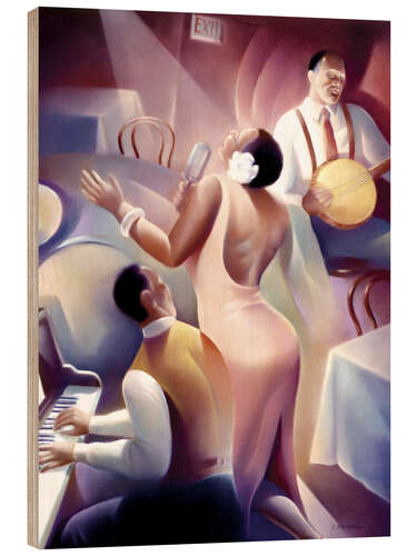 Hout print Jazz singer