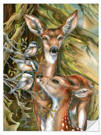 Wall sticker Deers and birds