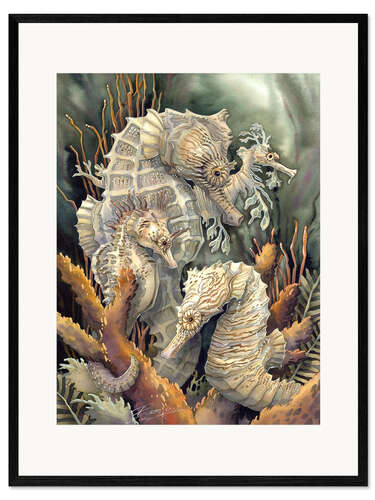 Inramat konsttryck Seahorses, beyond imagination