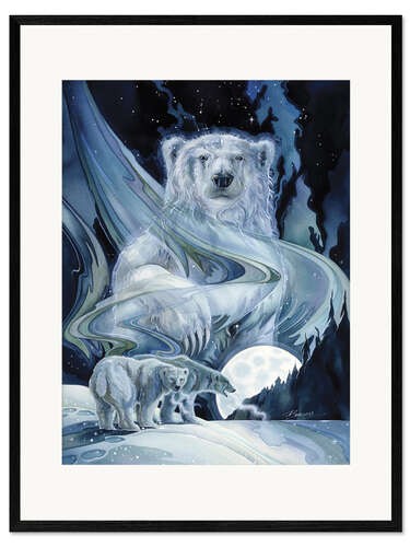 Impression artistique encadrée Ours polaires