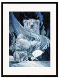 Impression artistique encadrée Ours polaires