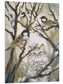 Quadro em PVC Cat and birds