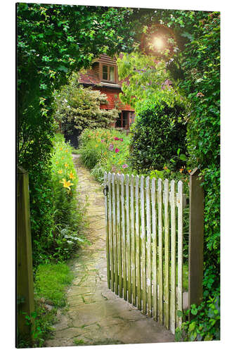 Tableau en aluminium Portail du jardin enchanté