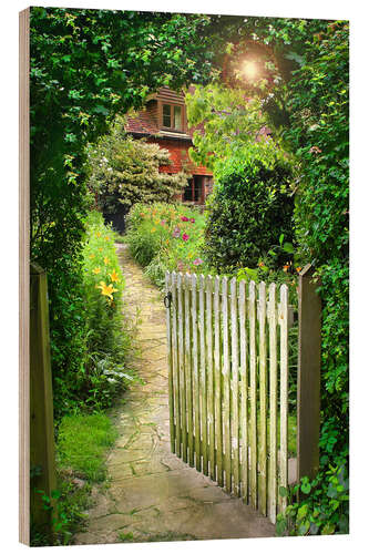 Hout print Secret Garden Gate