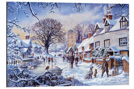 Aluminium print A village in winter