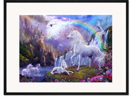 Gerahmter Kunstdruck Schloss der Einhörner