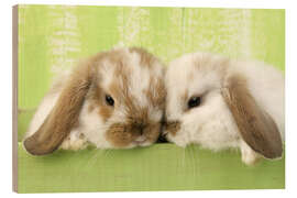 Hout print  Two rabbits - Greg Cuddiford