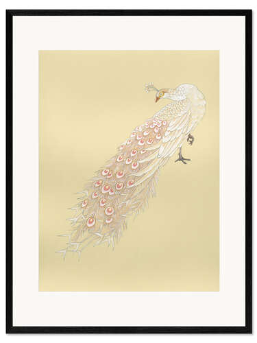 Impresión de arte enmarcada White peacock