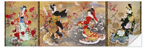 Sticker mural Triptyque oriental