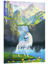 Foam board print White horse waterfall