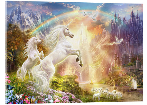 Acrylic print Sunset unicorns