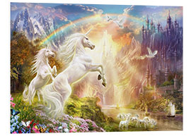 Foam board print Sunset unicorns