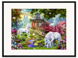 Gerahmter Kunstdruck Sommerhaus der Einhörner