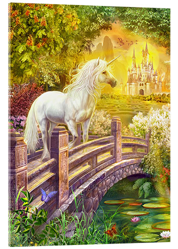 Quadro em acrílico Enchanted garden unicorns