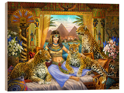 Hout print Egyptian Queen of the Leopards