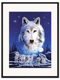 Gerahmter Kunstdruck Die Nacht der Wölfe