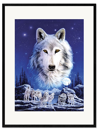 Plakat artystyczny premium w ramie Night of the wolves
