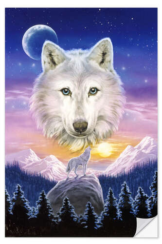 Wall sticker Mountain wolf